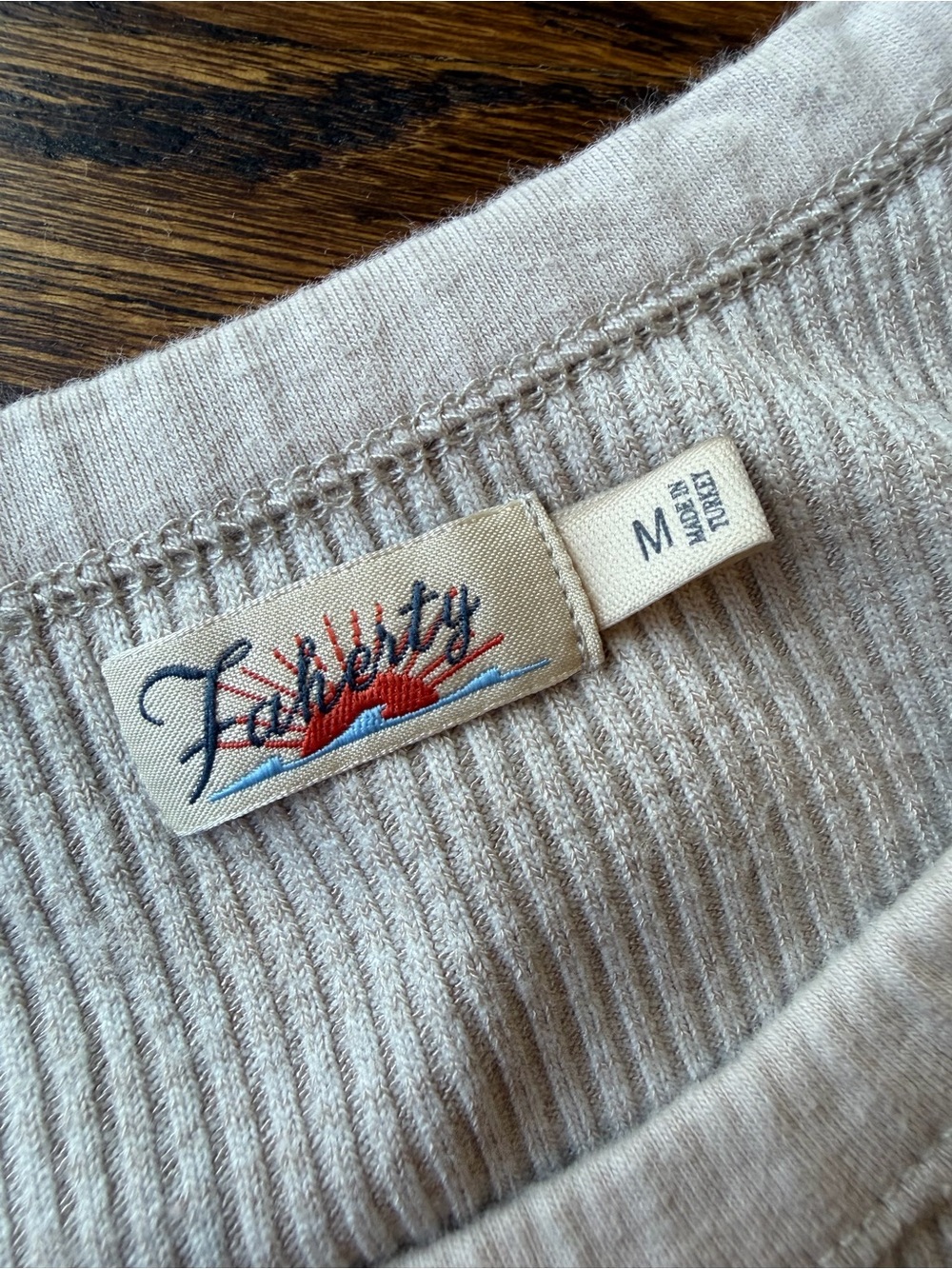 Faherty Cream Ribbed Tank Top - Picture 3 of 5